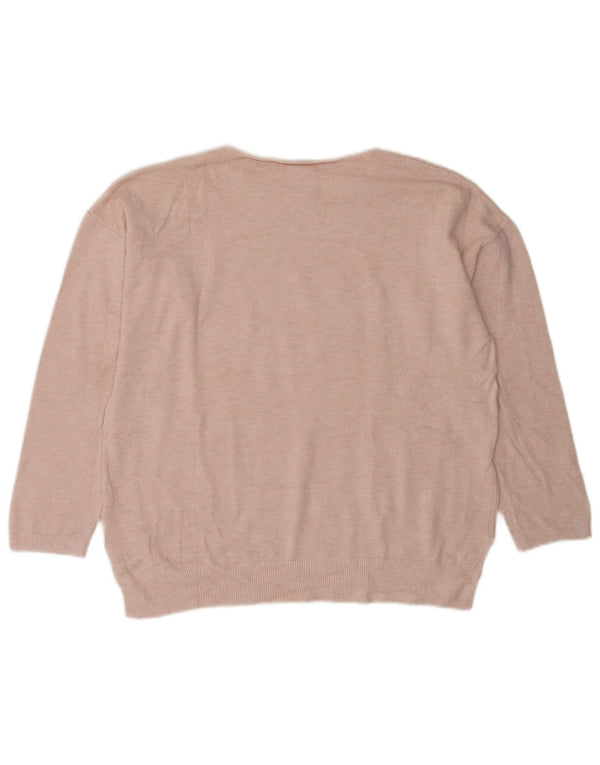 Zara Suéter grande com gola redonda para meninas 11-12 anos rosa