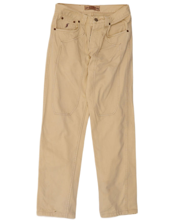 Calça casual reta masculina Jeckerson W31 L29 algodão bege
