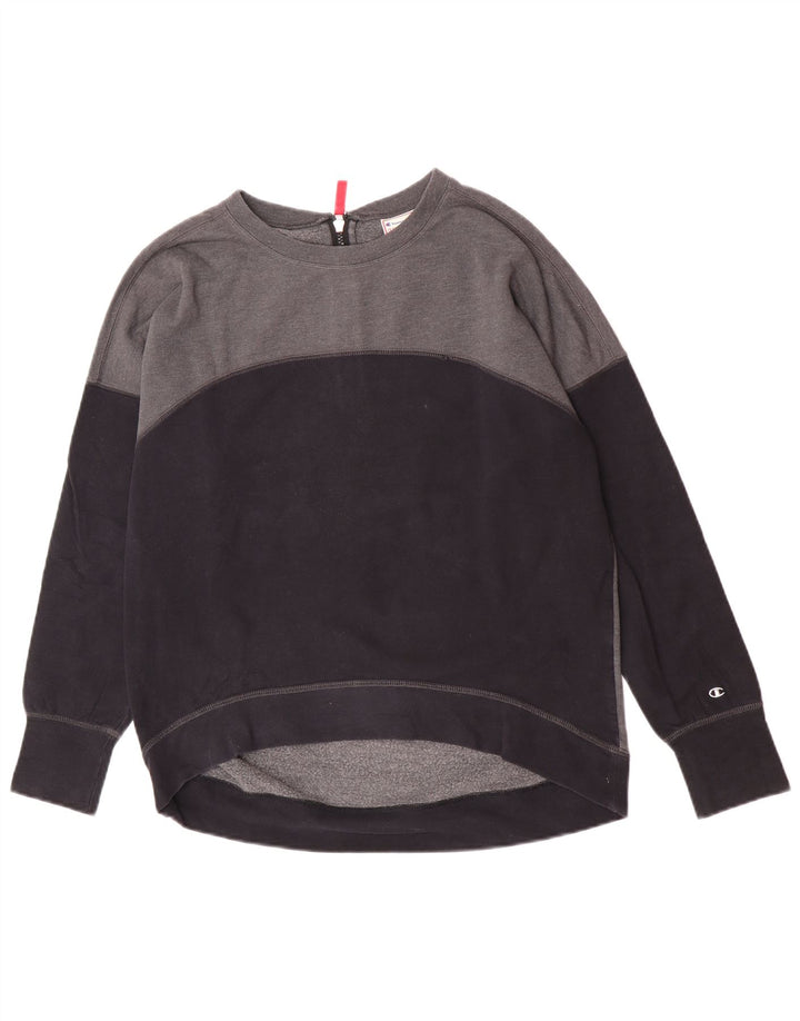 Champion moletom feminino jumper UK 16 grande bloco colorido preto