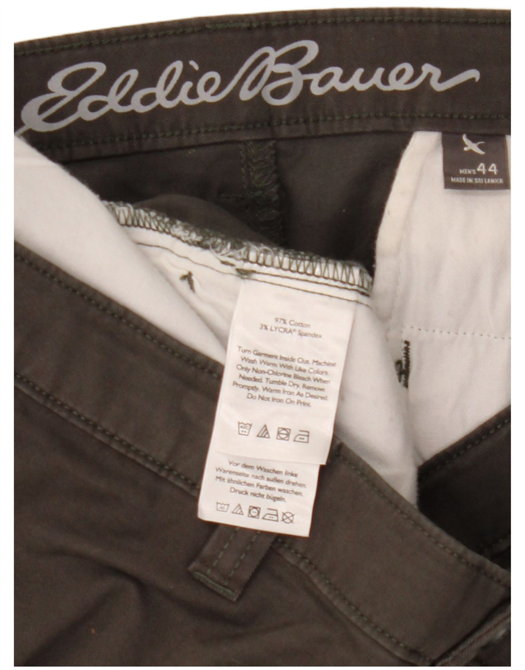 Shorts Chino Masculino EDDIE BAUER W44 2XL Algodão Cinza