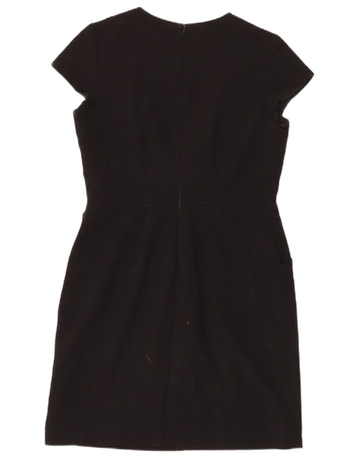 Vestido feminino Boden com bainha UK 14 grande poliéster preto