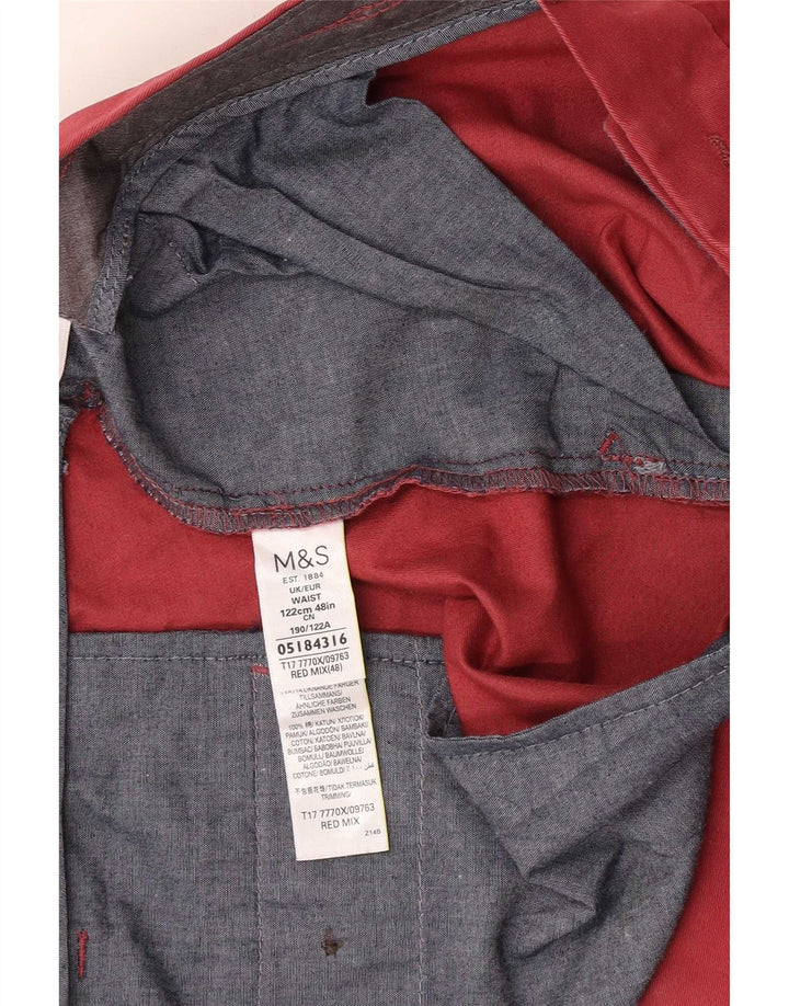 Shorts Chino Masculino Marks & Spencer W48 4XL Algodão Vermelho