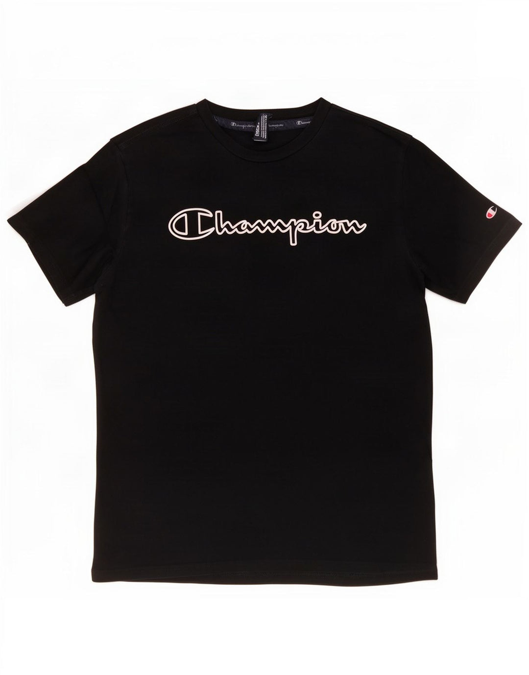 Camiseta gráfica masculina Champion de algodão preto médio