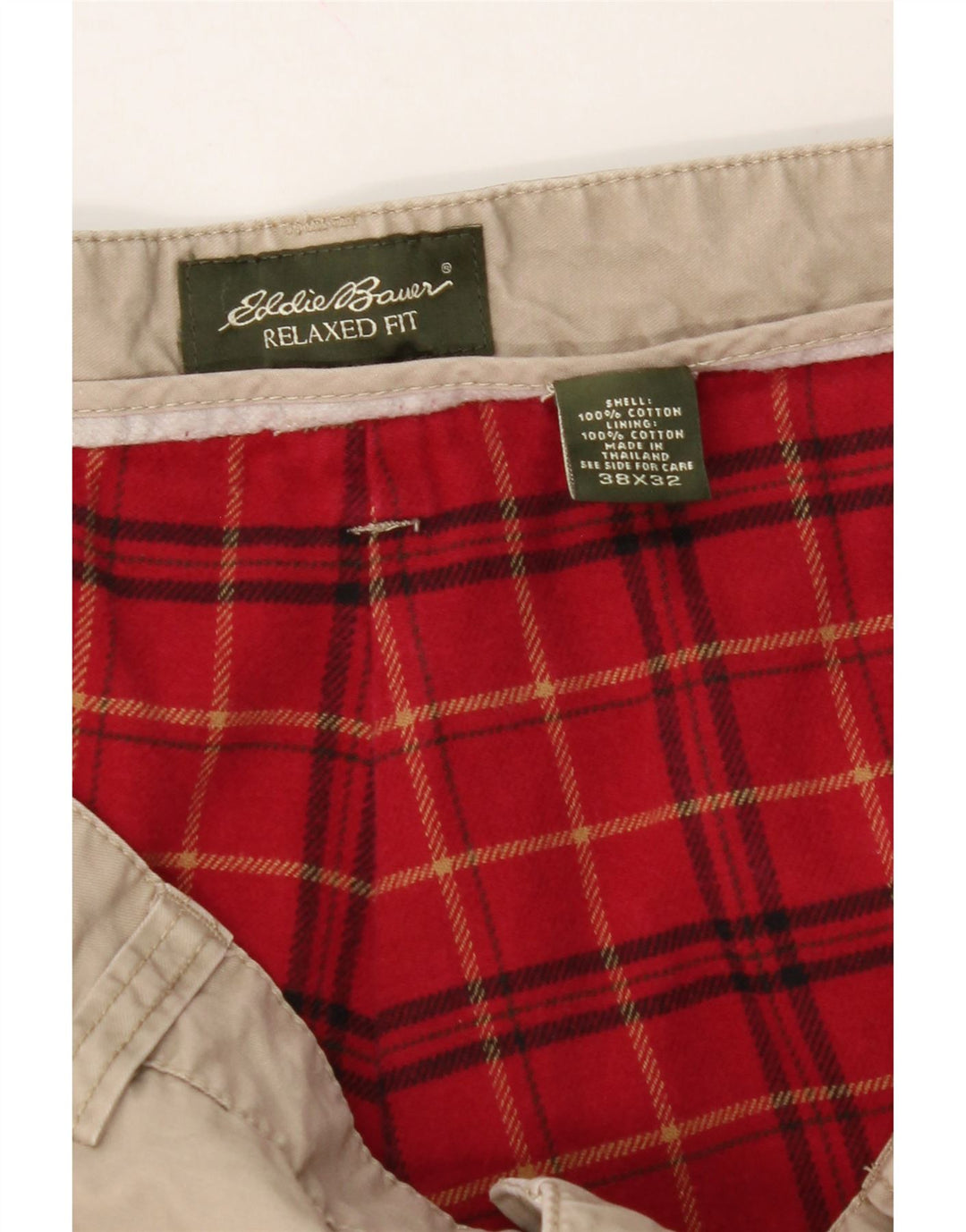 EDDIE BAUER Mens Relaxed Fit Chino Trousers W38 L32 Brown Cotton Vintage Eddie Bauer and Second-Hand Eddie Bauer from Messina Hembry 