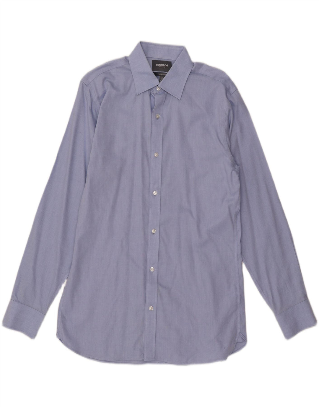BONOBOS Camisa masculina sob medida Slim Fit tamanho 16 grande algodão azul