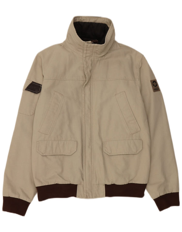 Jaqueta bomber masculina Murphy & Nye Sailmakers Reino Unido 42 XL cinza colorblock algodão