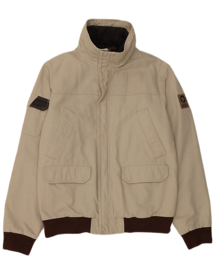 Jaqueta bomber masculina Murphy & Nye Sailmakers Reino Unido 42 XL cinza colorblock algodão