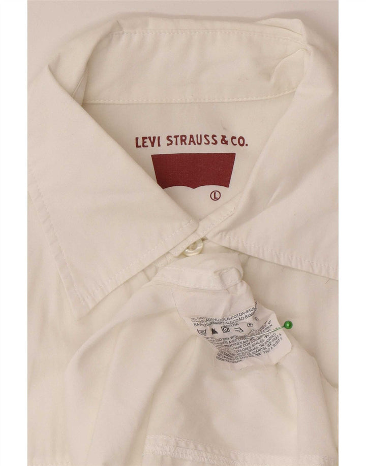 Camisa masculina de manga curta Levi's grande algodão branco