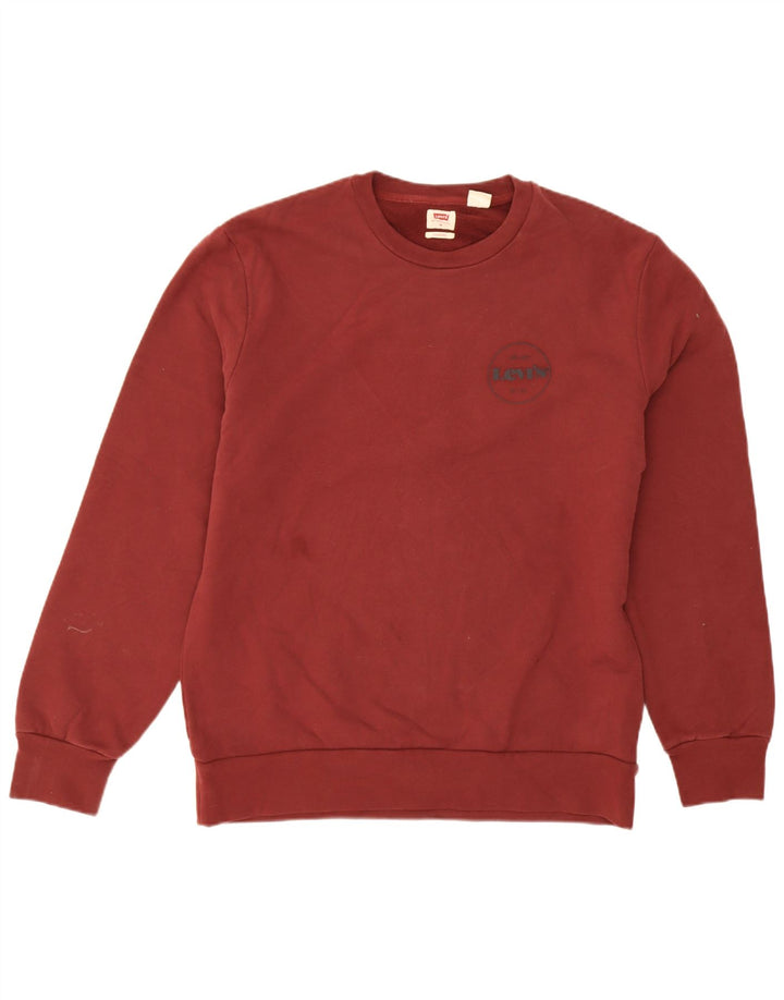 Levi's Moletom Masculino Jumper Médio Algodão Borgonha