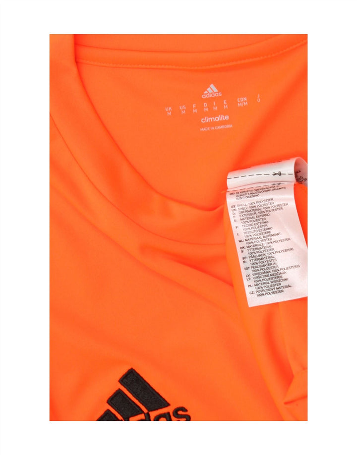 Adidas Mens Climalite Camiseta Top Médio Laranja Poliéster