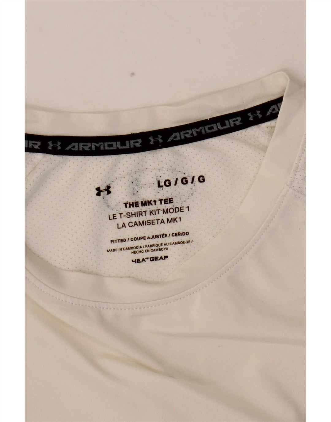 Camiseta masculina Under Armour Heat Gear grande branca