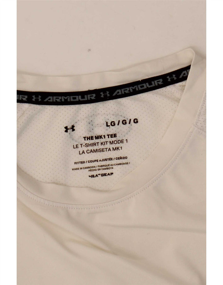 Camiseta masculina Under Armour Heat Gear grande branca