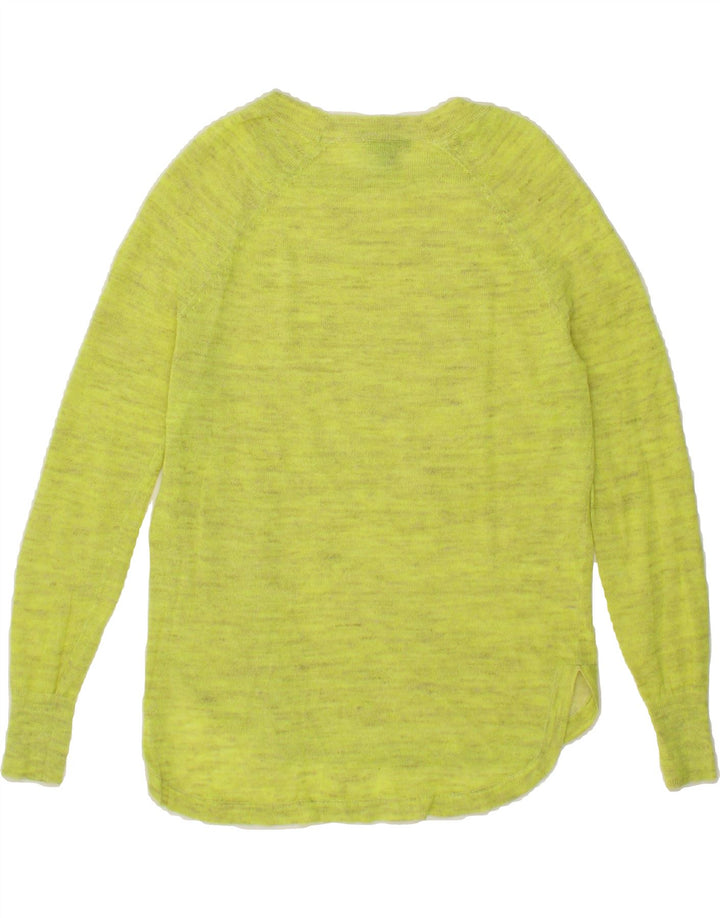 J. CREW Womens Boat Neck Jumper Sweater UK 2 2XS Yellow Cotton Vintage J. Crew and Second-Hand J. Crew from Messina Hembry 