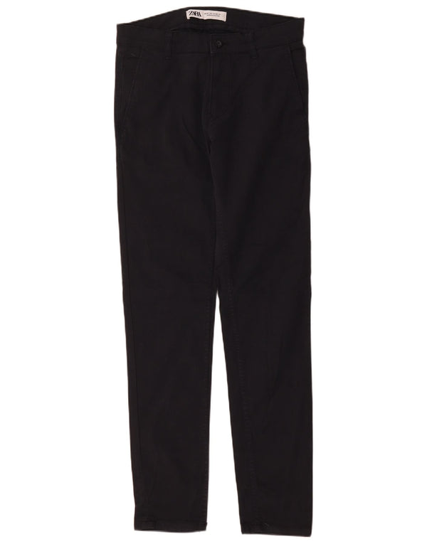 Zara Mens Slim Chino Calças EU 36 XS W29 L31 Azul Marinho Algodão
