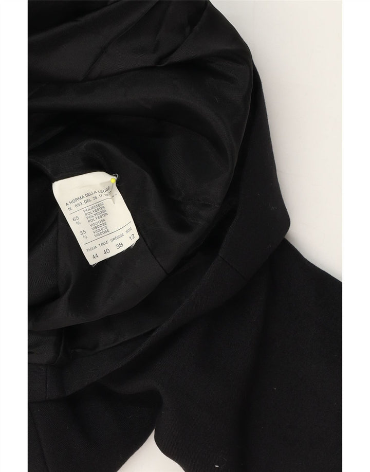 Jaqueta Blazer Feminina Vintage com 2 Botões UK 12 Poliéster Preto Médio