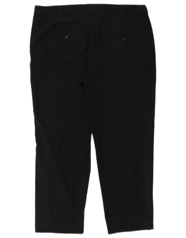 Calça chino reta feminina Marks & Spencer Reino Unido 14 grande W36 L26 preta