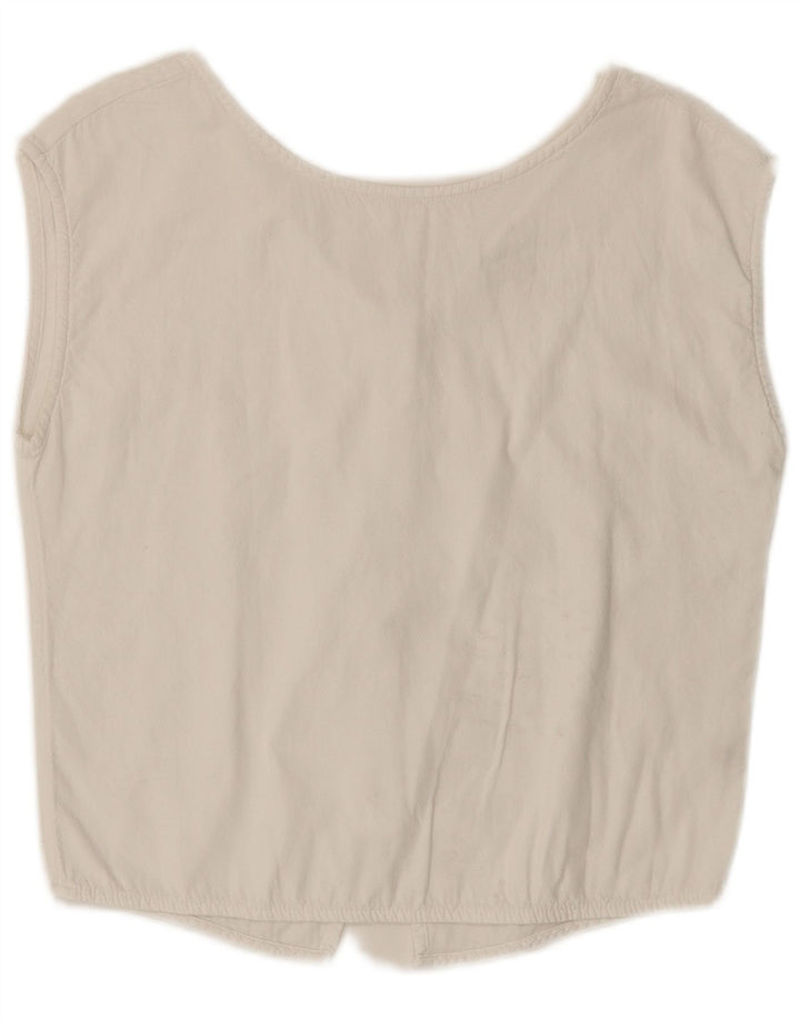Blusa feminina sem mangas Esprit Reino Unido 10 pequena branca