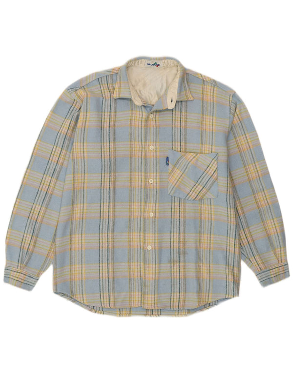 Camisa masculina de flanela Vagabond com xadrez azul médio
