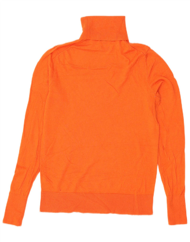 Suéter feminino Massimo Dutti com gola redonda Reino Unido 10 lã laranja pequena
