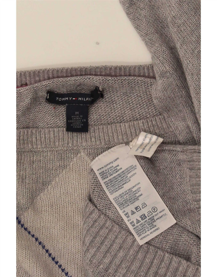 Tommy Hilfiger Suéter feminino com gola canoa e gola alta, Reino Unido 14, médio, cinza