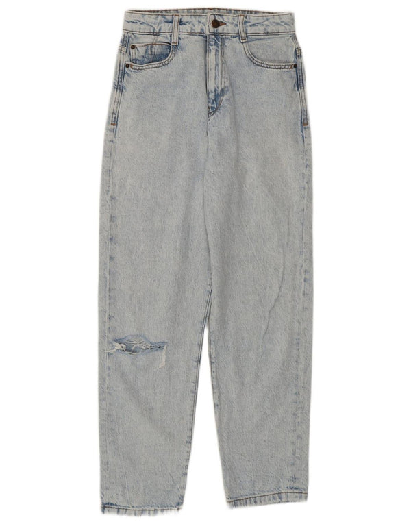 Zara Jeans feminino de cintura alta desgastado EU 36 XS W26 L27 algodão azul