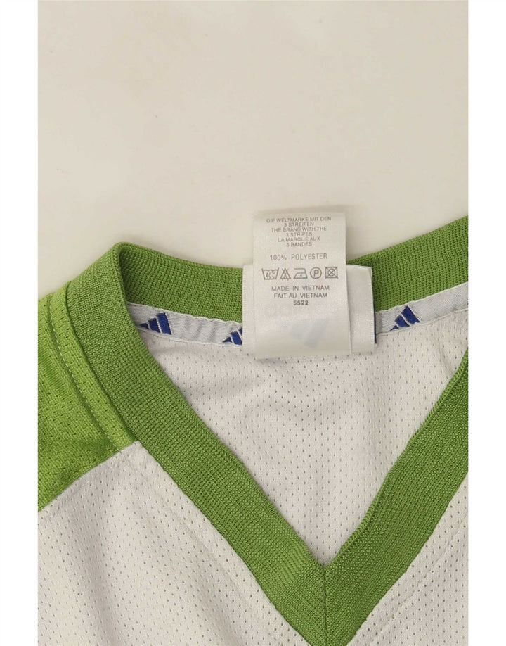 Adidas Mens Graphic T-Shirt Top UK 38/40 Médio Branco Colorblock Poliéster