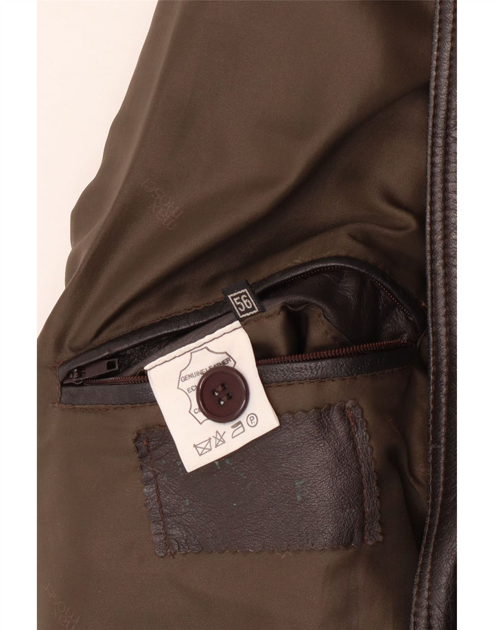 Casaco de couro masculino MAX MOSER IT 56 3XL couro marrom