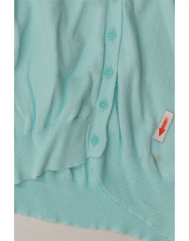 Suéter cardigã feminino Gap Reino Unido 10 pequeno algodão turquesa