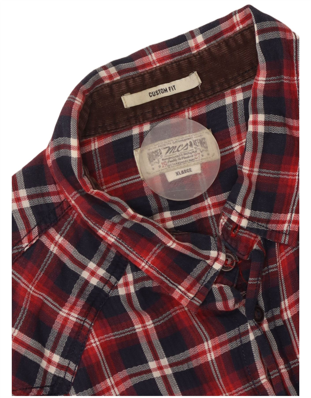 MARLBORO CLASSICS Camisa masculina de flanela com ajuste personalizado XL vermelho xadrez