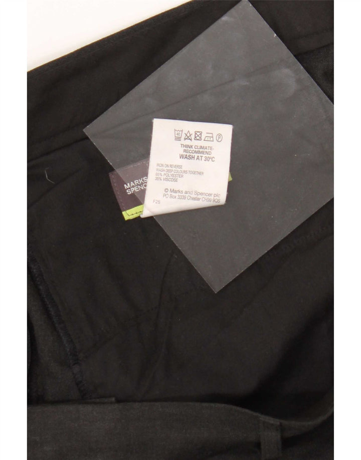 Calça masculina de terno reto sob medida Marks & Spencer W38 L31 poliéster cinza