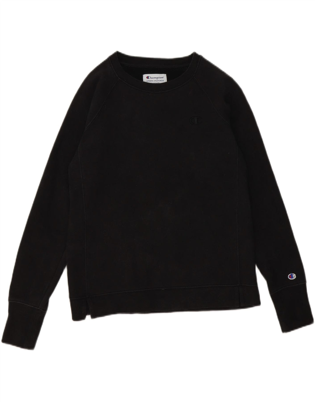 CHAMPION Womens Oversized Sweatshirt Jumper UK 6 XS Black Cotton Vintage Champion and Second-Hand Champion from Messina Hembry 