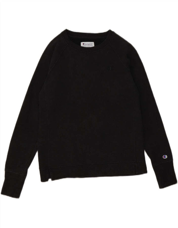 CHAMPION Womens Oversized Sweatshirt Jumper UK 6 XS Black Cotton Vintage Champion and Second-Hand Champion from Messina Hembry 