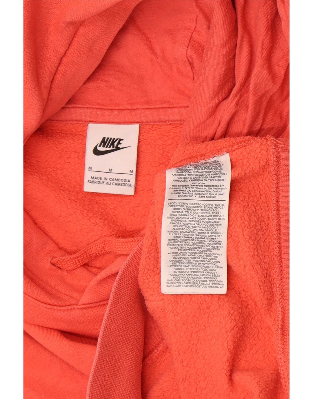 Nike masculino regular fit moletom com capuz médio laranja algodão