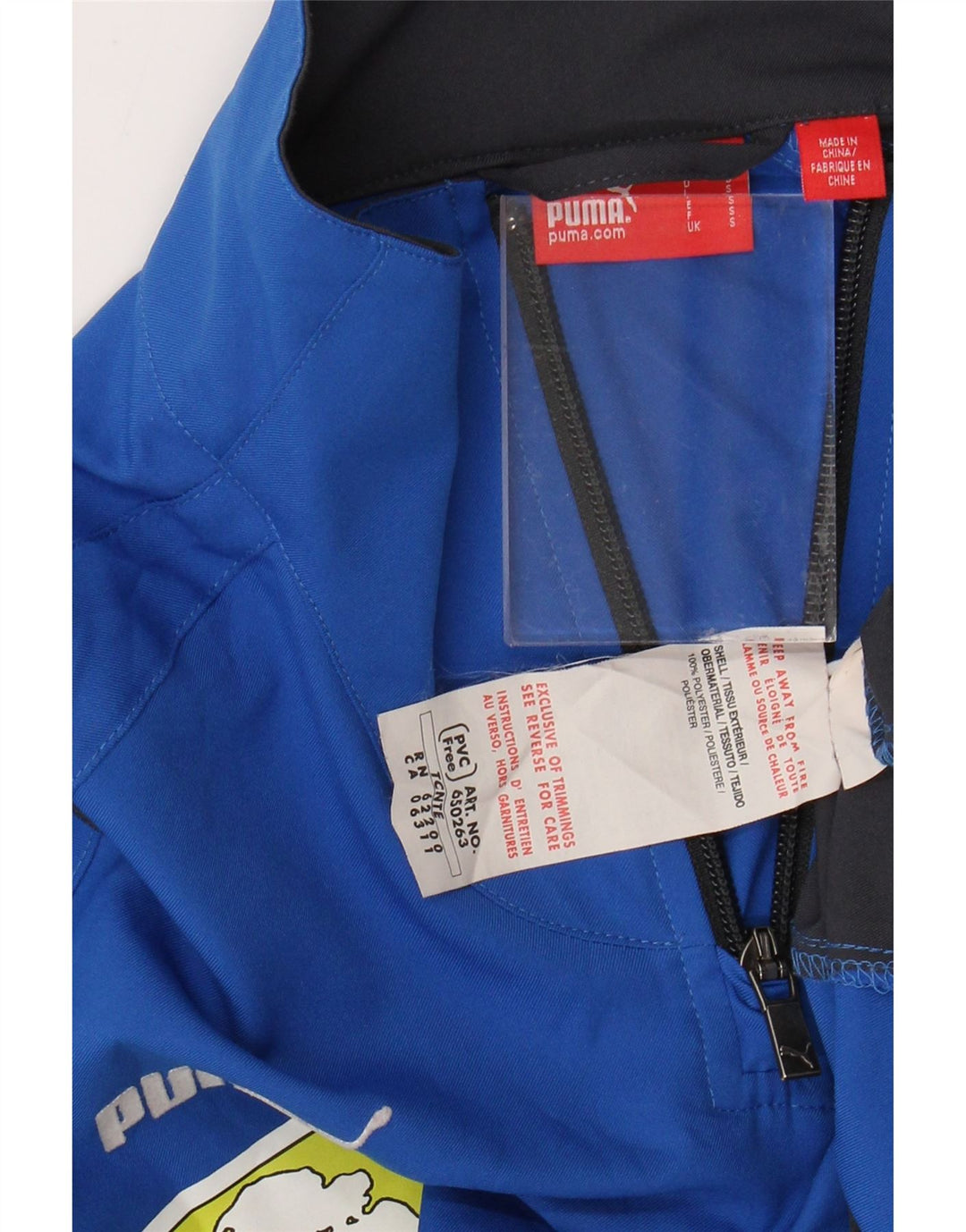 Pulôver masculino PUMA com decote em zíper e moletom pequeno azul colorido