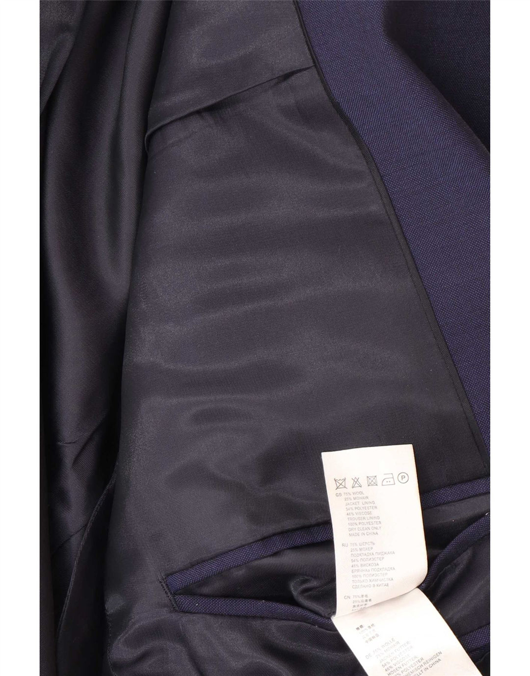 Jaqueta Blazer Masculina Reiss com 1 Botão Reino Unido 38 Lã Azul Marinho Médio