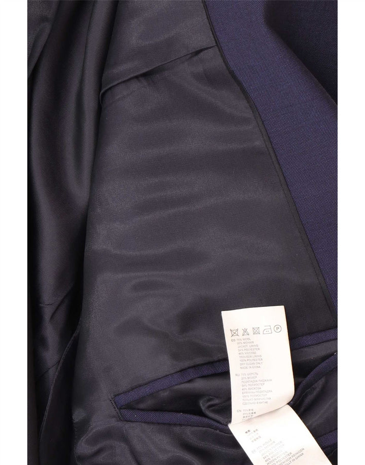 Jaqueta Blazer Masculina Reiss com 1 Botão Reino Unido 38 Lã Azul Marinho Médio