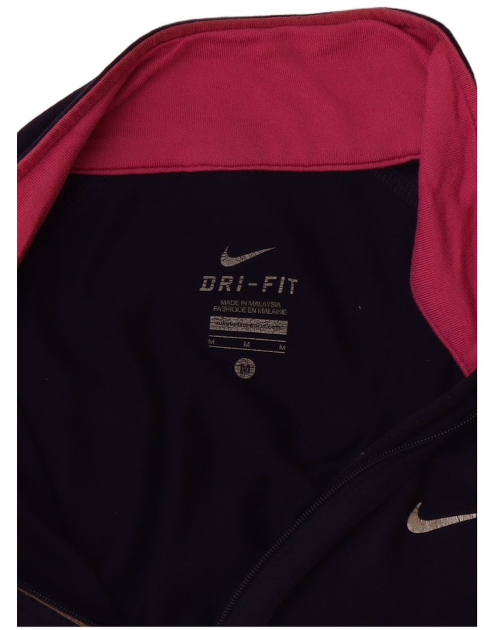 Nike Womens Dri Fit Pullover Treino Top Reino Unido 12 Médio Azul Marinho Nylon