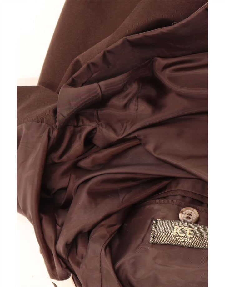 Jaqueta Blazer Masculina Iceberg com 3 Botões IT 50 Viscose Marrom Grande