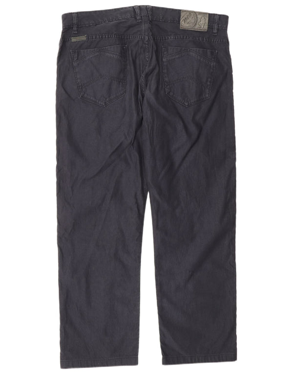 Marlboro Classics Calça masculina reta casual W38 L30 algodão azul marinho