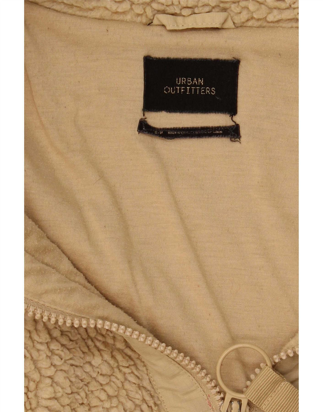 Jaqueta de lã masculina Urban Outfitters Reino Unido 36 poliéster bege pequeno