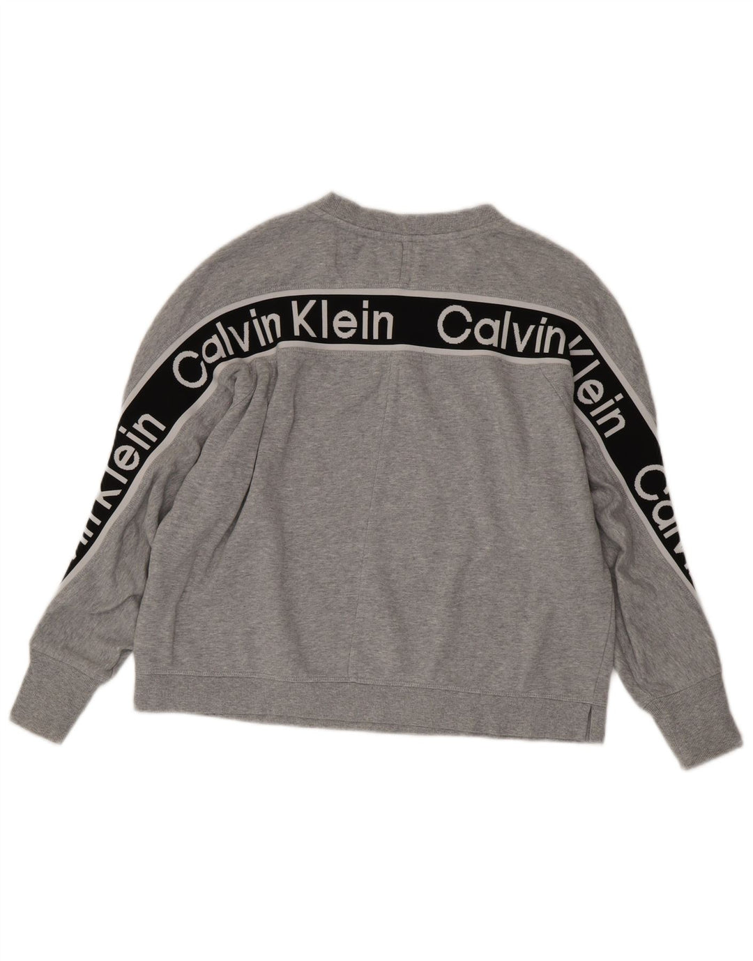 Suéter gráfico feminino CALVIN KLEIN UK 18 XL cinza colorblock