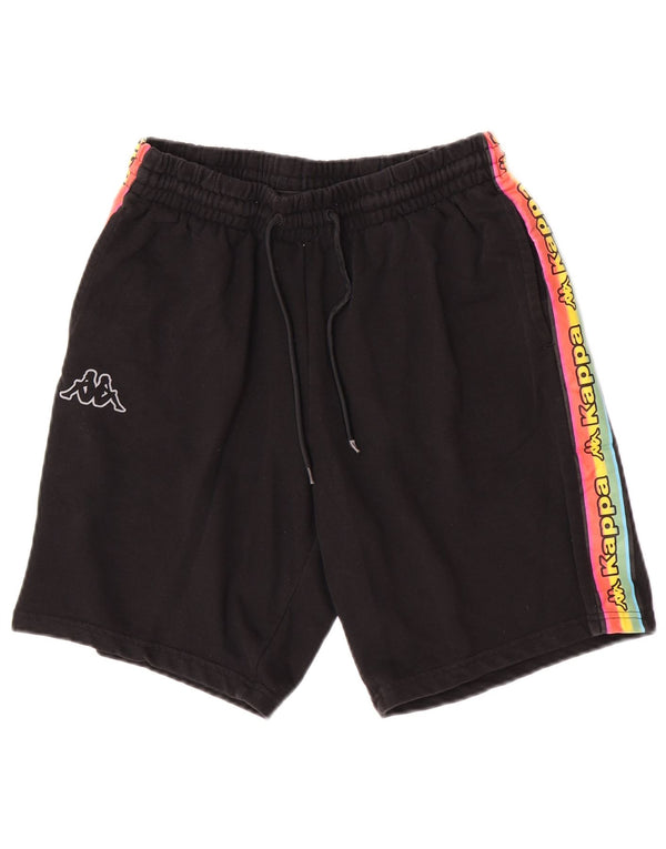 Kappa Mens Graphic Sport Shorts Grande Preto Colorblock Algodão