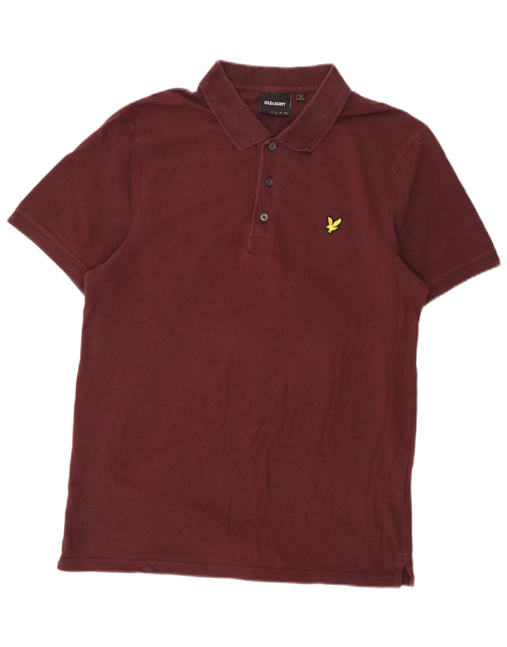 Camisa polo masculina Lyle & Scott grande algodão Borgonha