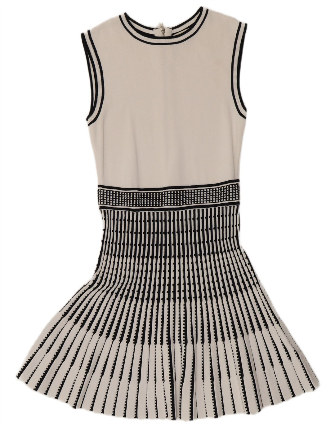 Vestido sereia feminino sem mangas Ted Baker tamanho 2 listrado branco pequeno