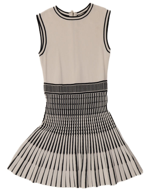 Ted Baker Womens Sleeveless Mermaid Dress Size 2 Small White Striped