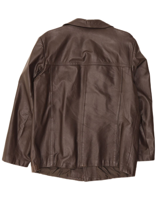 Jaqueta de couro masculina vintage UK 38 marrom médio