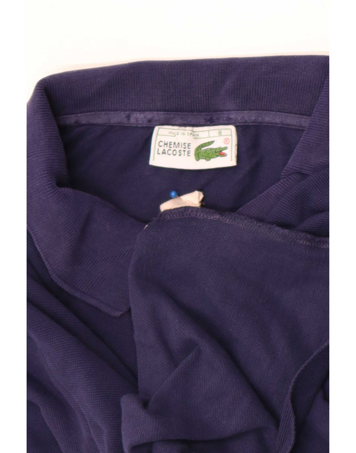 Camisa polo masculina Lacoste tamanho 8 3XL algodão azul marinho