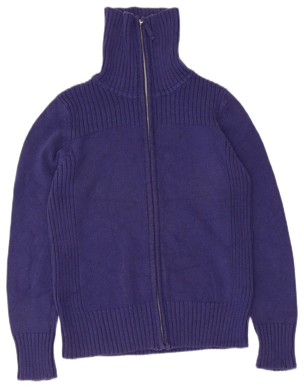 Suéter cardigã feminino Marks & Spencer Reino Unido 14 algodão azul médio