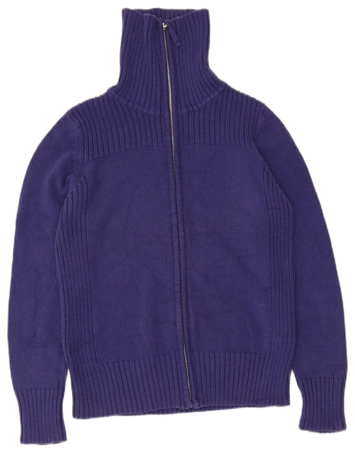 Suéter cardigã feminino Marks & Spencer Reino Unido 14 algodão azul médio