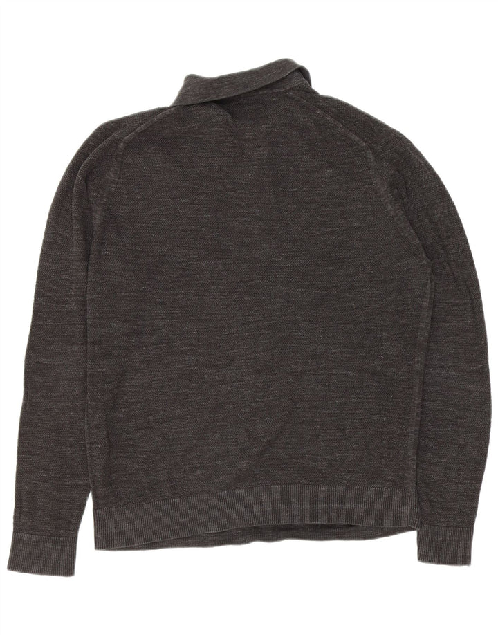 Suéter masculino ABERCROMBIE & FITCH com gola polo 2XL algodão cinza